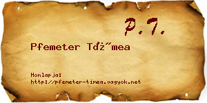 Pfemeter Tímea névjegykártya